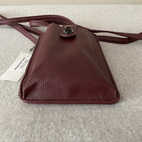 NWT Penningtons Burgundy Brown Crossbody Wallet Bag - Picture 5 of 13
